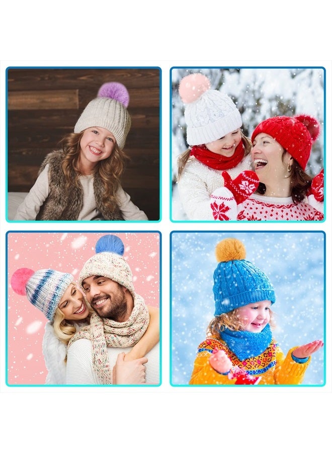 BQTQ 30 Faux Fur Fluffy Balls with Elastic Loop - Faux Rabbit Fur Pom Pom for Hats, Beanie, Shoes, Scarves, Gloves, Bags & Accessories (Brilliant Color)  - Image 5