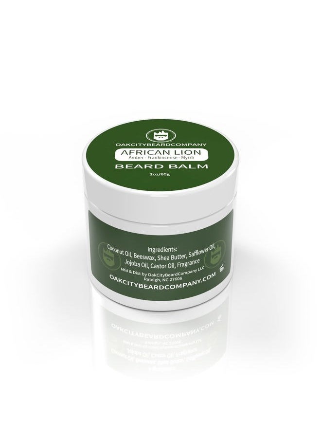Oak City Beard Company - OakCityBeardCo. - African Lion - 2 Ounce - Beard Balm - Amber - Frankincense - Myrrh - Sandalwood - Patchouli - Beard Conditioner - Image 1