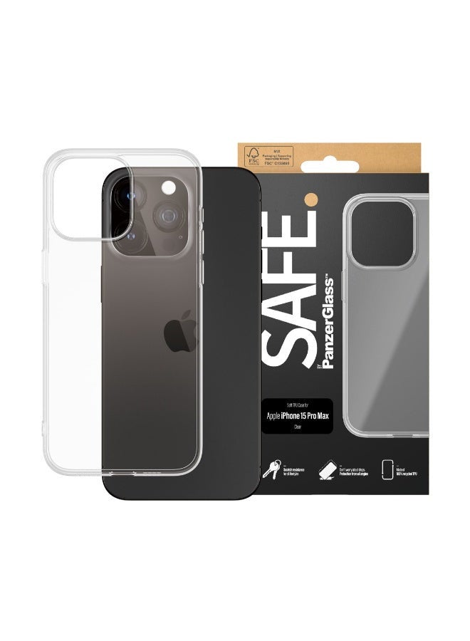 SAFE HardCase Compatible w/ iPhone 15 Pro Max | Drop Protection Hard Cover, Slim & Lightweigt, Easy Install, Wireless Charging Compatible, Anti-Scratch, Anti-Yellowing - Clear - Image 2