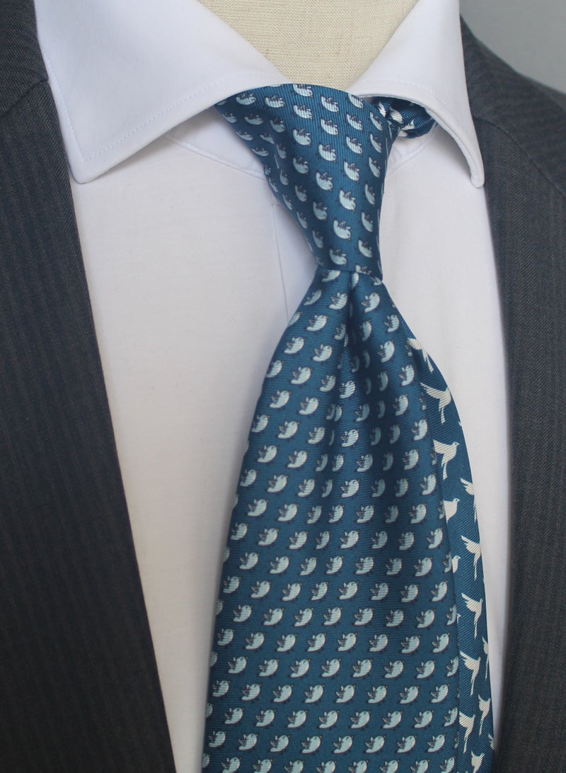 Elliot Martin Elliot Martin tie 100% Silk Twill neck ties Premium Men's Tie(deep blue)  - Image 1