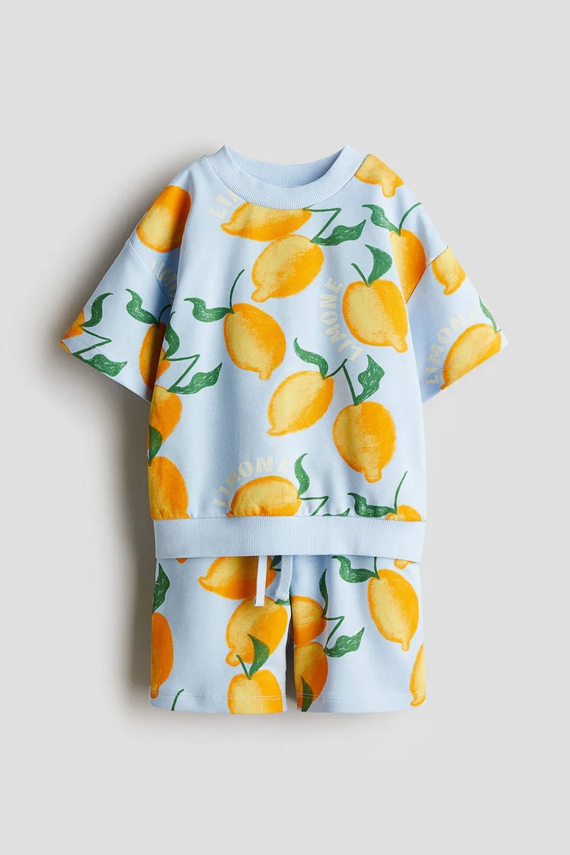 H&M 2-piece printed sweatshirt set