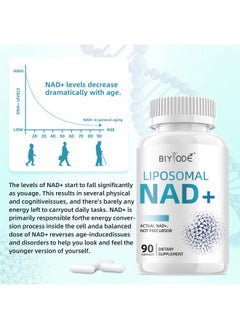 BIYODE BIYODE NAD+ Capsules Supplement: Ultra Strength Liposomal Resveratrol Boost Cellular Health Stamina Support Healthy Aging with 1500mg NAD Plus Supplement 90 Capsules 45 Day Supply  - Image 5