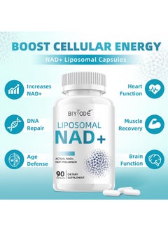 BIYODE BIYODE NAD+ Capsules Supplement: Ultra Strength Liposomal Resveratrol Boost Cellular Health Stamina Support Healthy Aging with 1500mg NAD Plus Supplement 90 Capsules 45 Day Supply  - Image 3