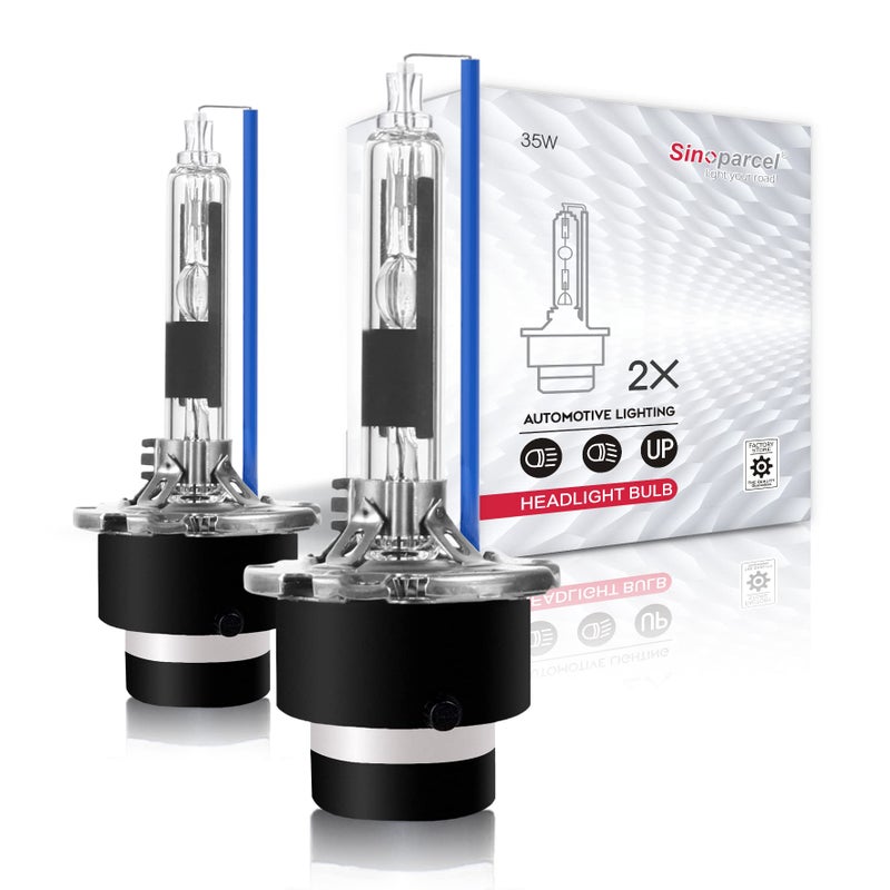 Sinoparcel D2R Xenon HID Headlight Bulbs  8000K 35W Low Beam 85126UB 66250 85126WXetc Replacement Lights Pack of 2