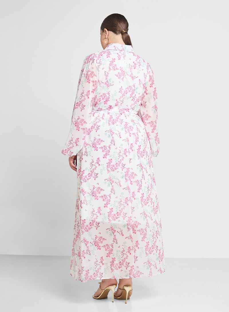 Ella Plus Floral Chiffon Maxi Dress - Image 2