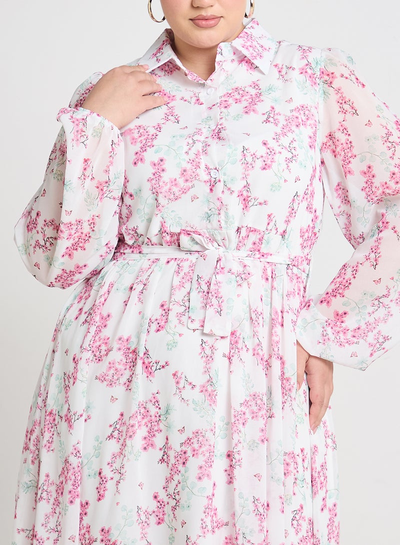 Ella Plus Floral Chiffon Maxi Dress - Image 3