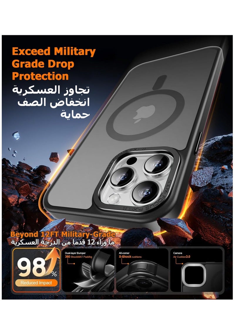 TEAM LUXURY Magnetic Case for iPhone 12/12 Pro, Compatible with MagSafe Shockproof Protection Cover, Translucent Matte Phone Case with Strong Magnet, Slim Case for Apple 12/12 Pro 6.1 Inch (2020)(Black) - Image 5