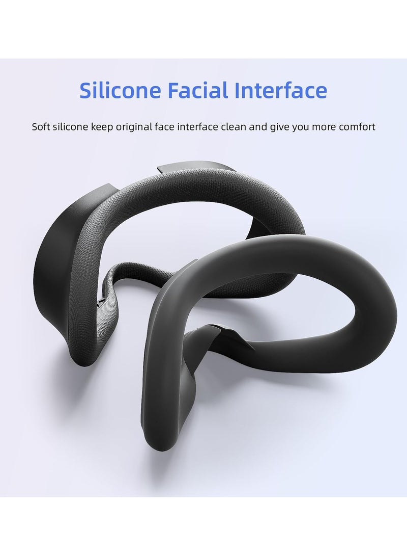 حزمة ملحقات 7 في 1 لـ Meta Quest 3s، مجموعة ملحقات غطاء سيليكون لسماعة الرأس Meta/Oculus Quest 3s، تتضمن غطاء سماعة رأس Oculus Quest 3S VR، حزام يد مقبض وحدة التحكم، واجهة وجه سيليكون للوجه، واقي ال - Image 3