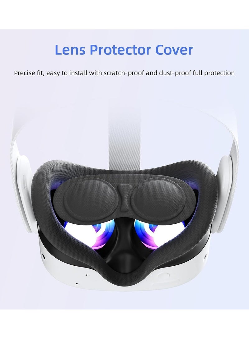 حزمة ملحقات 7 في 1 لـ Meta Quest 3s، مجموعة ملحقات غطاء سيليكون لسماعة الرأس Meta/Oculus Quest 3s، تتضمن غطاء سماعة رأس Oculus Quest 3S VR، حزام يد مقبض وحدة التحكم، واجهة وجه سيليكون للوجه، واقي ال - Image 4