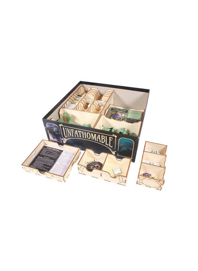 The Broken Token Game Organizer Compatible with Unfathomable - Wooden Game Organizing Box with Multiple Trays - Image 1