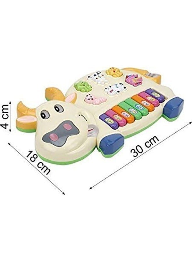 Musical Cow Piano Soft Song Early Sounding Educational Toy For Kids Cow Pop- Musical Toy Keyboard – Play Piano – Songs, Sounds & Lights – Musical Instrument for Toddlers, Kids – 12 Months + - Image 5