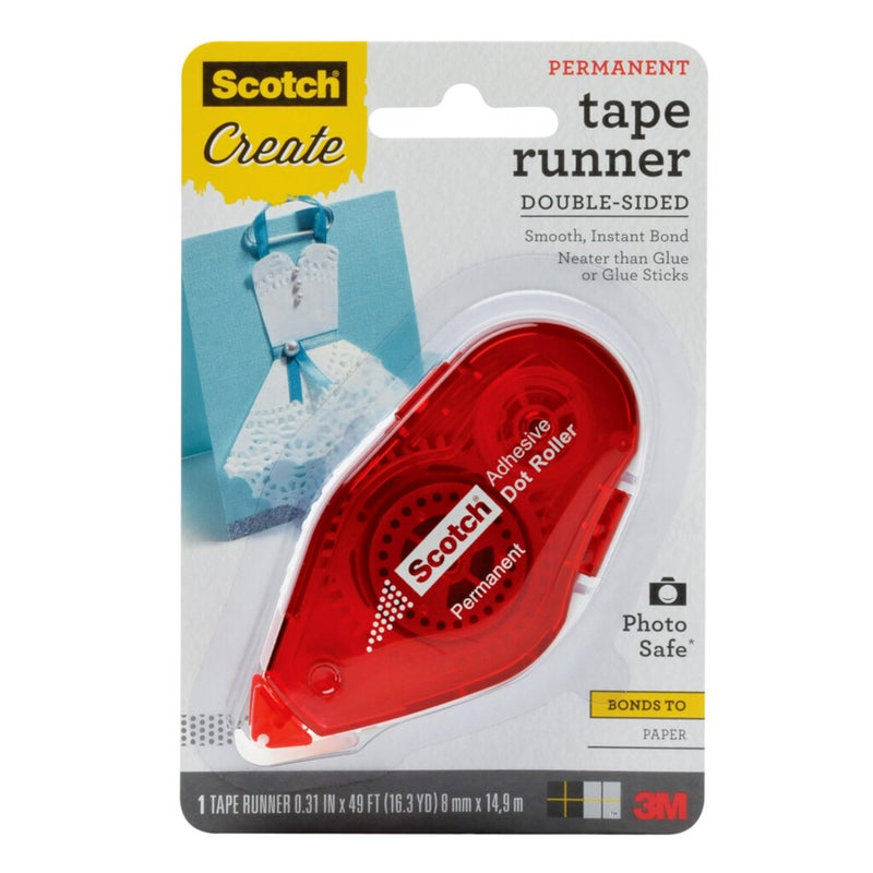 Scotch Tape Runner, Double Sided Tape Roller, .31 in x 49 ft, 1/Pack - Image 1