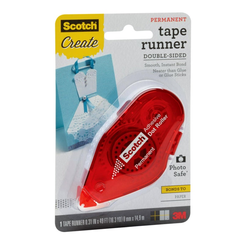 Scotch Tape Runner, Double Sided Tape Roller, .31 in x 49 ft, 1/Pack - Image 3