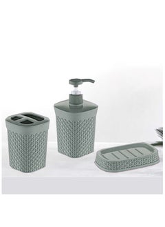 MAXQON Bathroom 3 Piece Set Diamond Style Bathroom Accessories  - Image 2