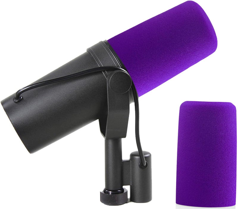 LEFXMOPHY لغطاء الرياح لميكروفون شوري SM7B، لميكروفون شوري SM7dB الصوتي، فلتر صوتي بديل RK345، غطاء وسادة رياح بنفسجي - Image 2
