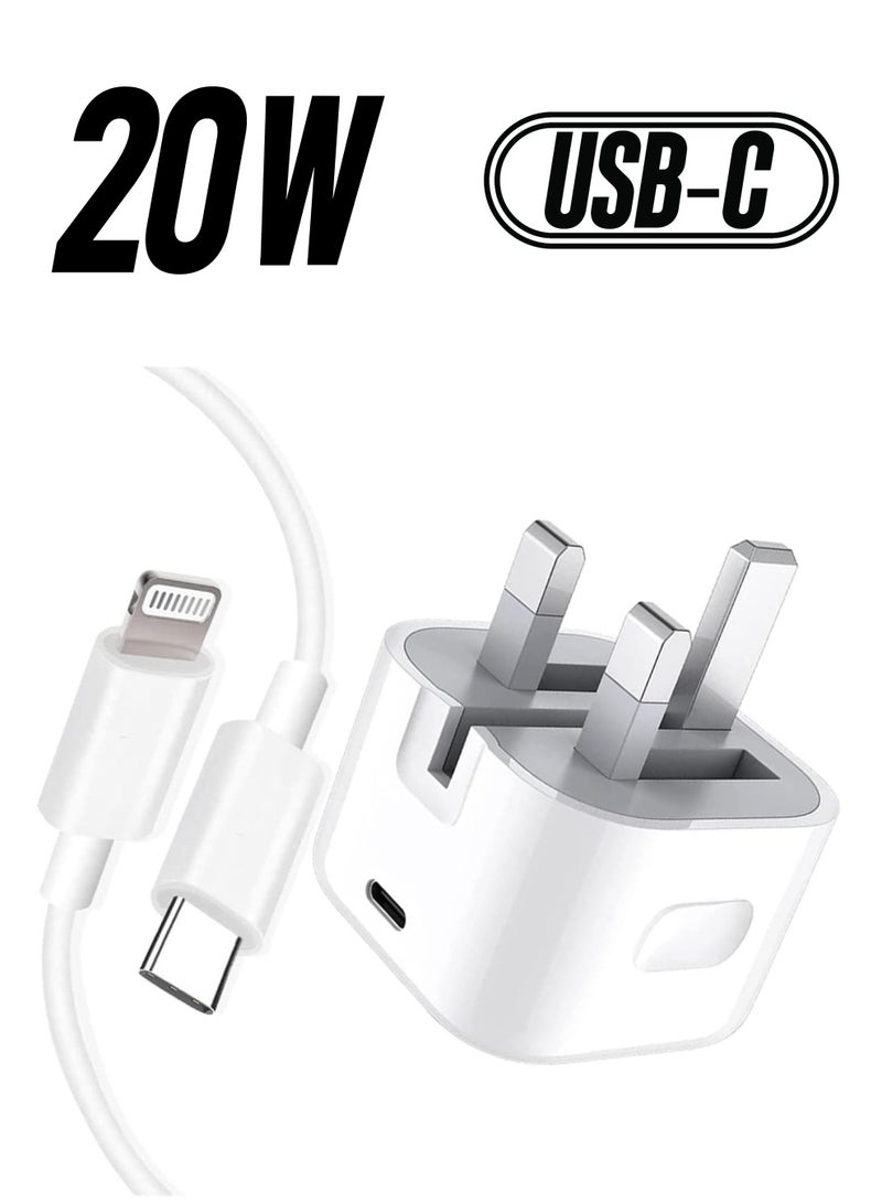 iPhone Fast Charger Plug & Cable 10FT iPhone 20W USB C USB C Charger Power Adapter w/ USB C to Lightning Cable iPhone - Image 1