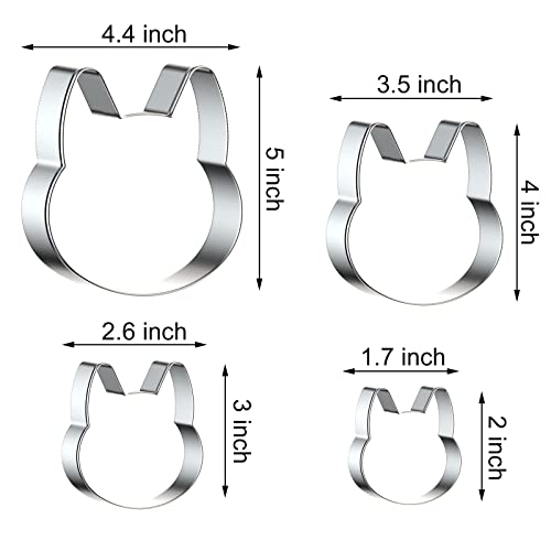 QAAQS Dog Face Cookie Cutters Set 5 4 3 2 4 Piece Corgi Dog Head Shaped Cookie Cutters for Treats Stainless Steel - Image 3