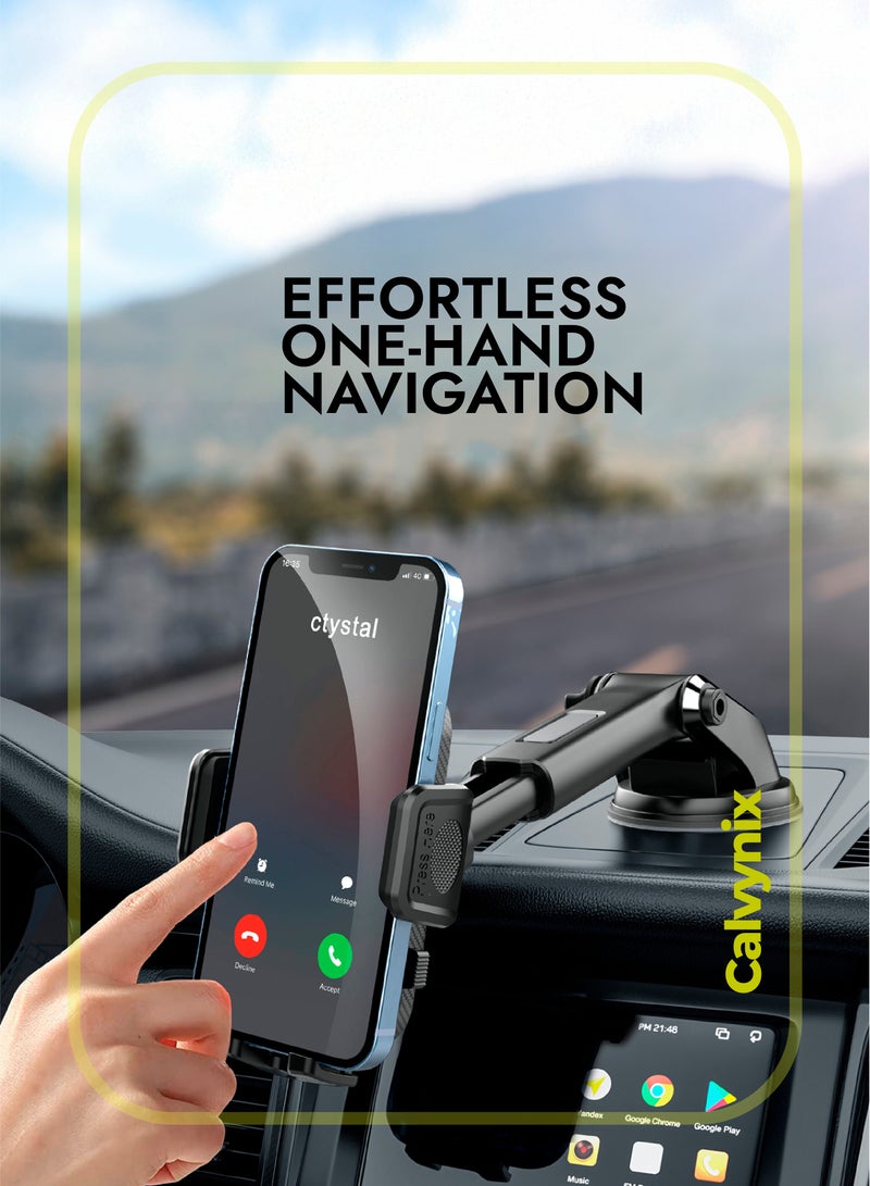 Calvynix Universal Car Phone Mount – Dashboard, Windshield & Air Vent Holder | Strong Suction Cup & Stable Grip | Hands-Free Cell Phone Holder for Car | Compatible with iPhone, Samsung & More - Image 4