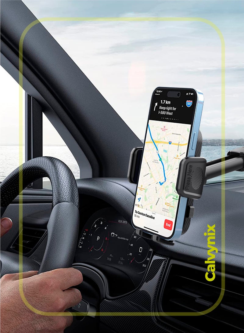 Calvynix Universal Car Phone Mount – Dashboard, Windshield & Air Vent Holder | Strong Suction Cup & Stable Grip | Hands-Free Cell Phone Holder for Car | Compatible with iPhone, Samsung & More - Image 5