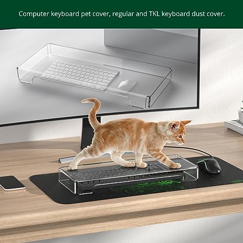 BOSSCASA Acrylic Computer Keyboard Cover, Mechanical Keyboard Dust Cover PC Keyboard Cat Protector, Cat Keyboard Protector (1 Pack, Clear) - Image 5
