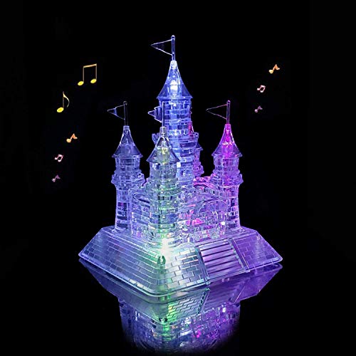 Coolplay 20 Songs Musical 3D Crystal Castle Puzzle for Adults Brain Teaser LightUp Base Included 105pcs - Image 1