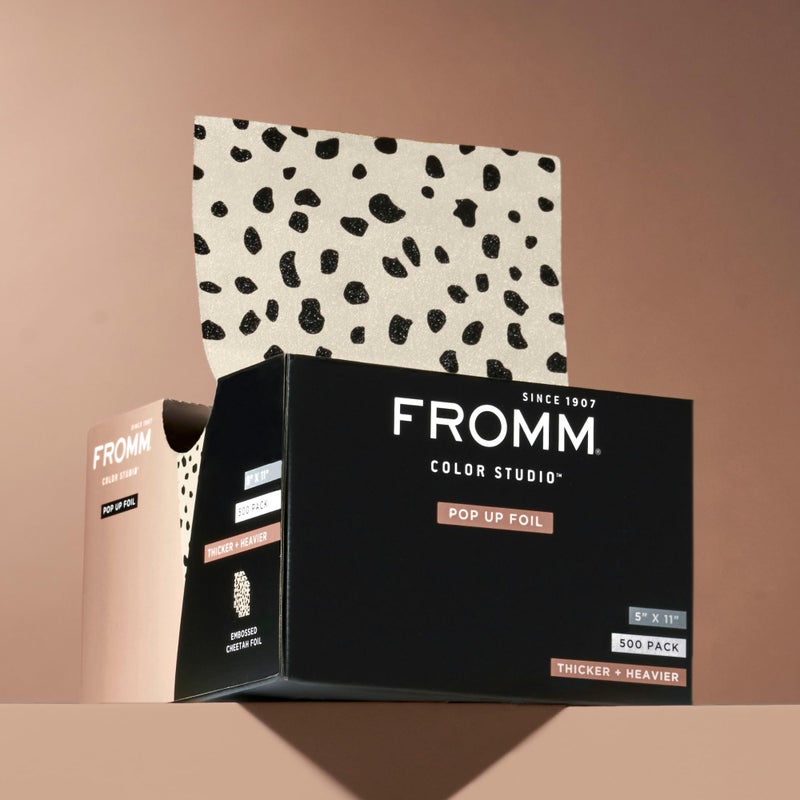 Fromm Embossed Pop Up Foils in Cheetah Print, Foil for Hair Highlighting, Cosmetology Supplies, Hairstylist Essentials, Hair Foils Ideal for Advanced Coloring, Precut, 5" x 11", 500 Foil Sheets - Image 3