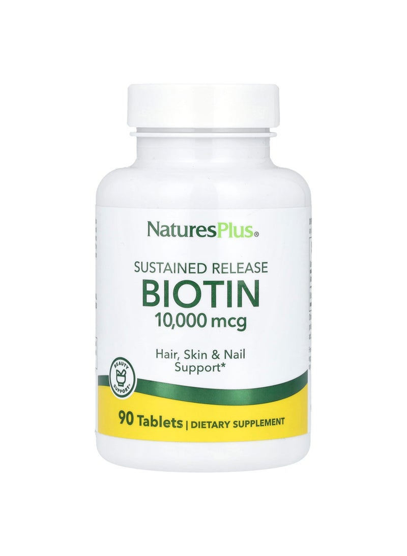 Sustained Release Biotin, 10,000 mcg, 90 Tablets