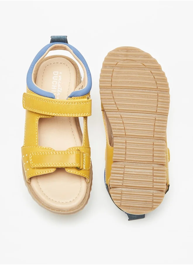 DUCHINI Boys Panelled Sandals With Hook And Loop Closure