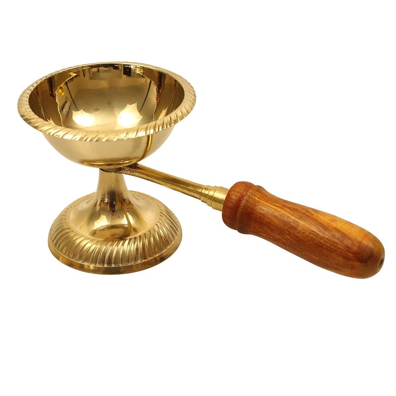 Spillbox Brass Kapoor Karpoor Diya Deepam Burner Karpuram Arati Aarti Arthi Arti Arathi Aarathi Stand for Dhoop Puja Pooja Room Camphor Dani Holder for Mandir Home Office Gulab Aarti