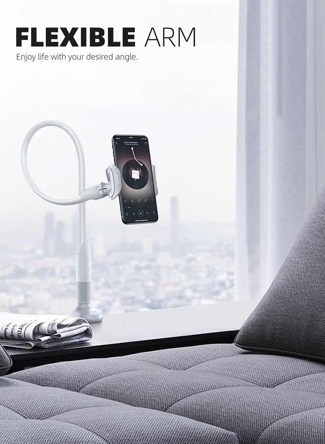 Lamicall Phone Holder Bed Gooseneck Mount Cell Phone Clamp Clip for Desk, Flexible Lazy Long Arm Headboard Bedside, Overhead Mount Stand, Compatible with Phone 12 Mini 11 Pro Xs Max XR X 8 7 6 Plus - Image 3