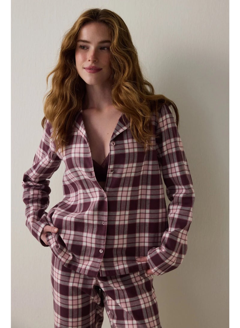 Penti Checked Shirt-Collar Pajama Set - Image 1