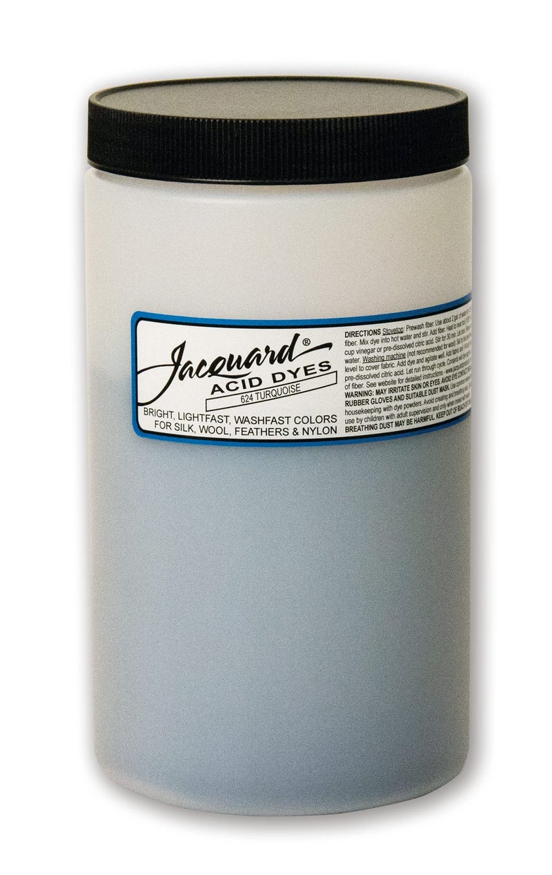 Jacquard Acid Dye - Turquoise - 1 Lb Net Wt - Acid Dye for Wool - Silk - Feathers - and Nylons - Brilliant Colorfast and Highly Concentrated - Image 1