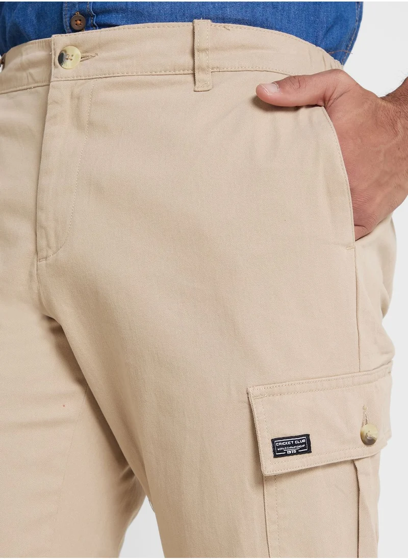 Thomas Scott Thomas Scott Men Comfort Mid-Rise Easy Wash Cargo Trousers