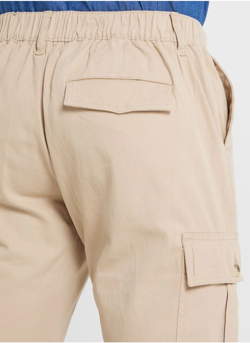 Thomas Scott Thomas Scott Men Comfort Mid-Rise Easy Wash Cargo Trousers