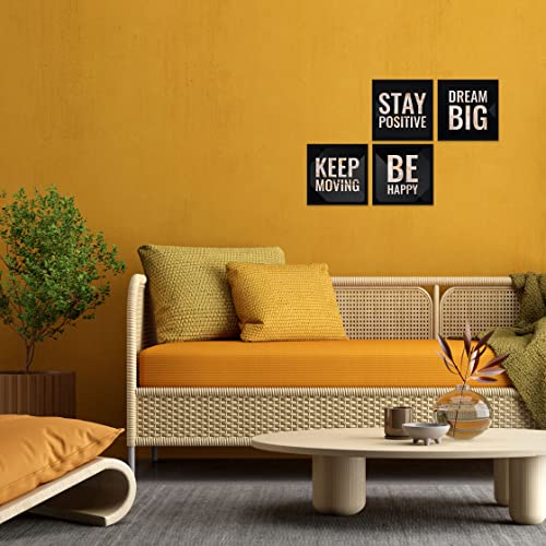 ArtX Motivational Quotes Stay Positive Framed Wall Art, Framed Paintings For Home Office Decor 20 X 20 inches, 10.0 X 10.0 each, Multicolor Posters With Frame, Set of 4 - Image 4