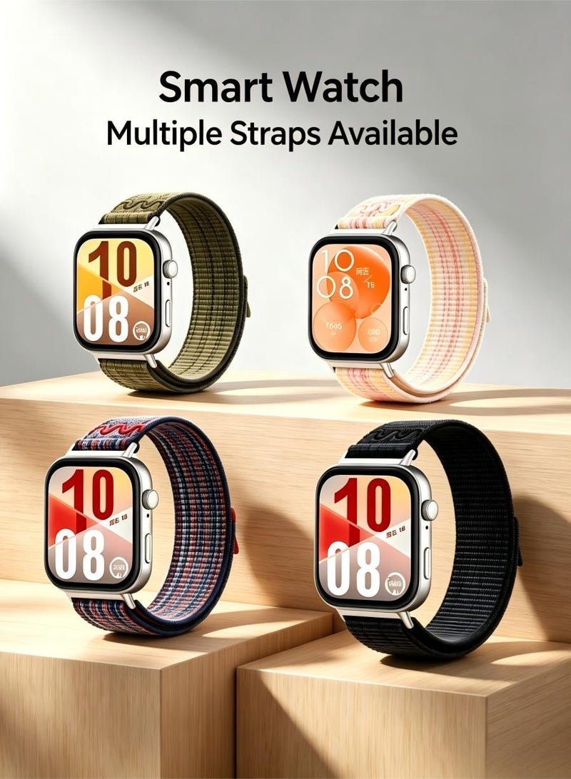 HW 4PCS Nylon Woven Watch Straps, Suitable For Huawei Fit 3/ Fit 4/ Fit 4 pro , Waterproof, Breathable and Adjustable Sports Watch Straps - Image 2