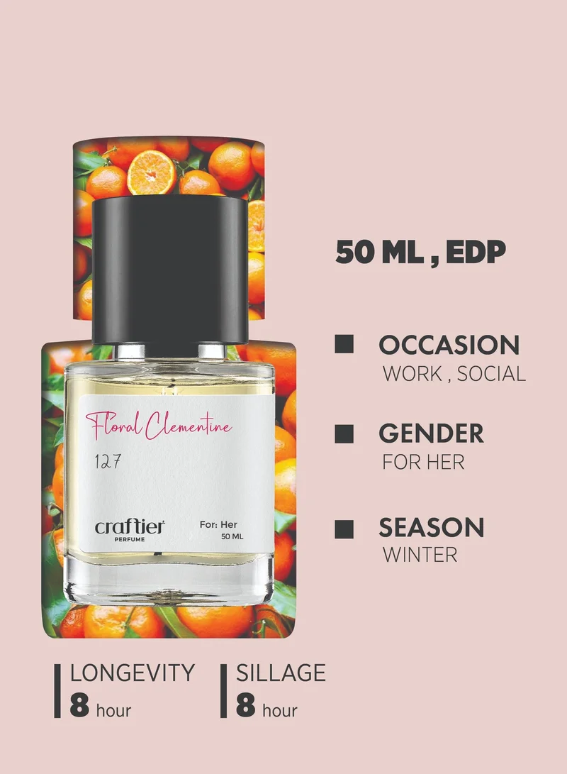 Craftier Perfume  FLORAL CLEMENTINE - Inspired of-SIGNATURE, Eau De Parfum for Women - 50ml, Long Lasting Floral Fragrance Upto 8-12 Hrs, Travel Size Women's Perfume for Women | Best Price UAE