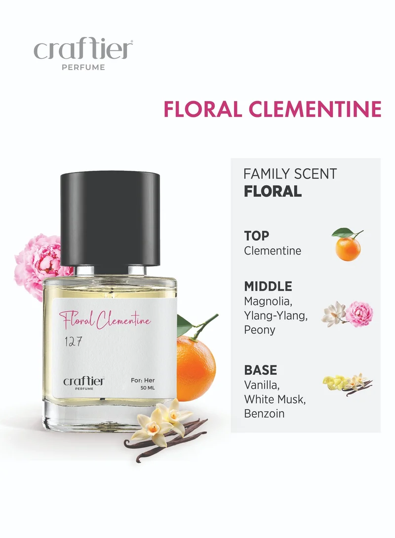 Craftier Perfume  FLORAL CLEMENTINE - Inspired of-SIGNATURE, Eau De Parfum for Women - 50ml, Long Lasting Floral Fragrance Upto 8-12 Hrs, Travel Size Women's Perfume for Women | Best Price UAE