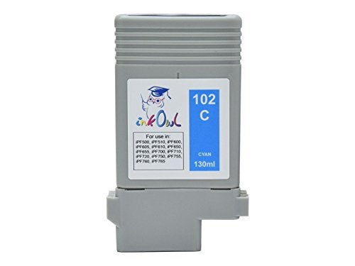 InkOwl Compatible Ink Cartridge Replacement for Canon PFI-102C (130ml, Cyan) - iPF500 iPF510 iPF600 iPF605 iPF610 iPF650 iPF655 iPF700 iPF710 iPF720 iPF750 iPF755 iPF760 iPF765 - Image 2