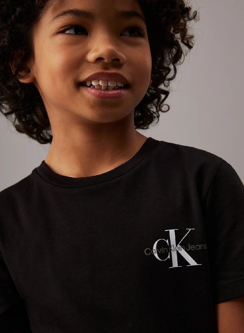 كالفن كلاين جينز تيشرت للأطفال مزين بشعار العلامة التجارية - Image 5