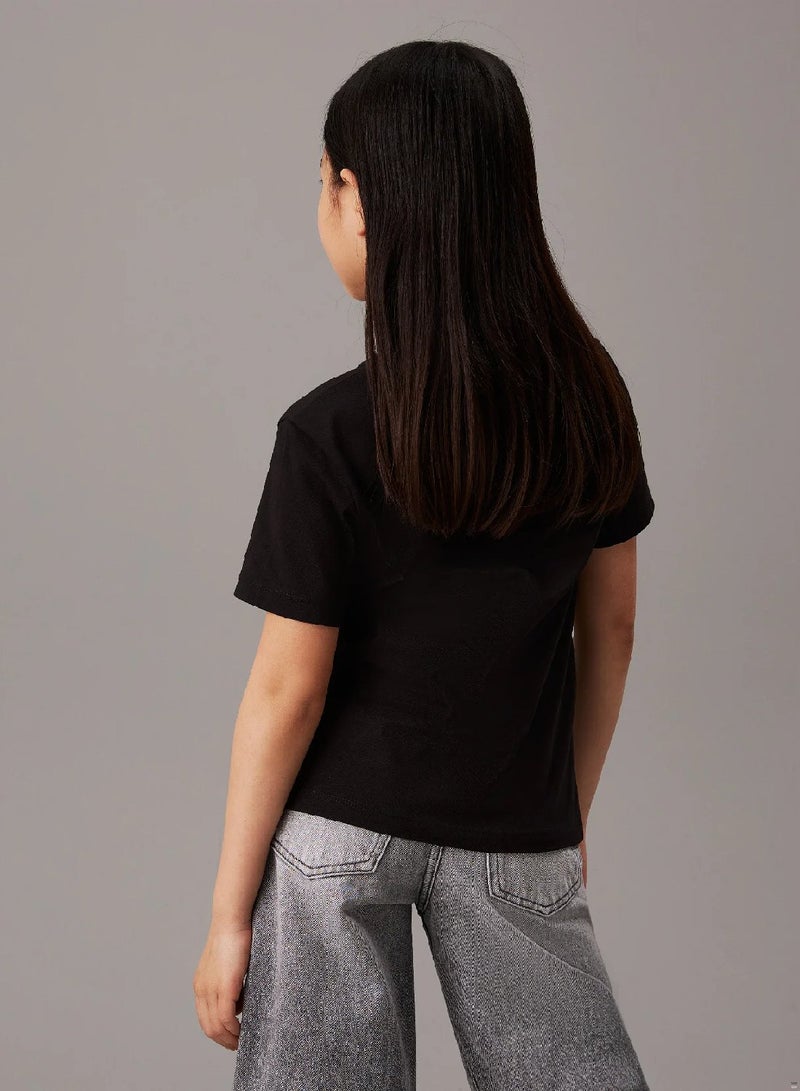 كالفن كلاين جينز تيشرت للأطفال مزين بشعار العلامة التجارية - Image 2