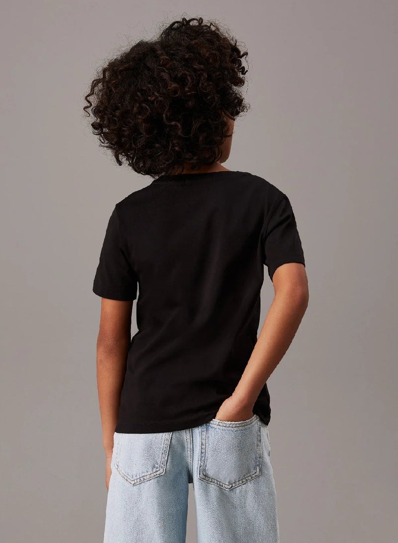 كالفن كلاين جينز تيشرت للأطفال مزين بشعار العلامة التجارية - Image 3