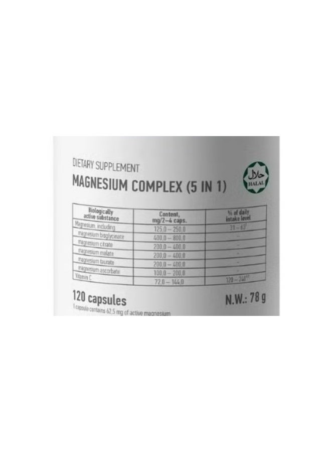 OKOTECH Magnesium Complex 5 in 1 – Advanced Daily Magnesium Support 120capsule - Image 3