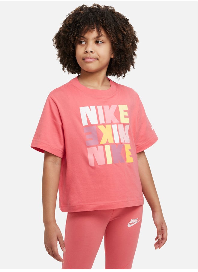 Nike Girls NSW Tee Boxy Print  - Image 1