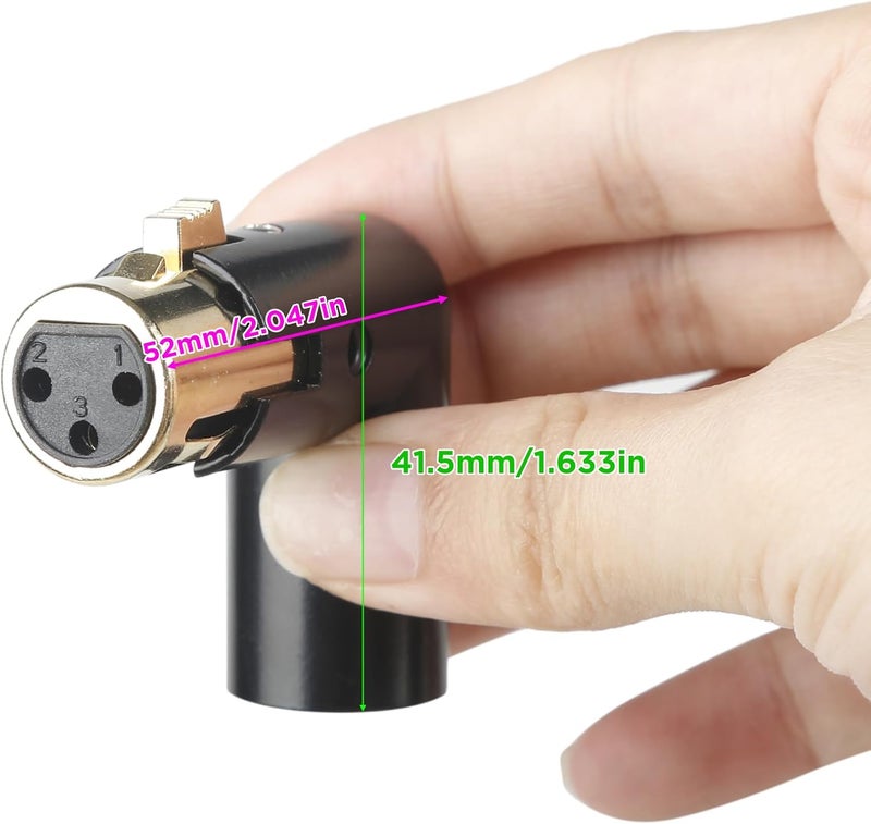 MADOWL 3-Pin XLR 90 Degree Adapter, Adjustable Male to Female Right Angle XLR Adapter for DMX Cable Black (2 Packs) - Image 3