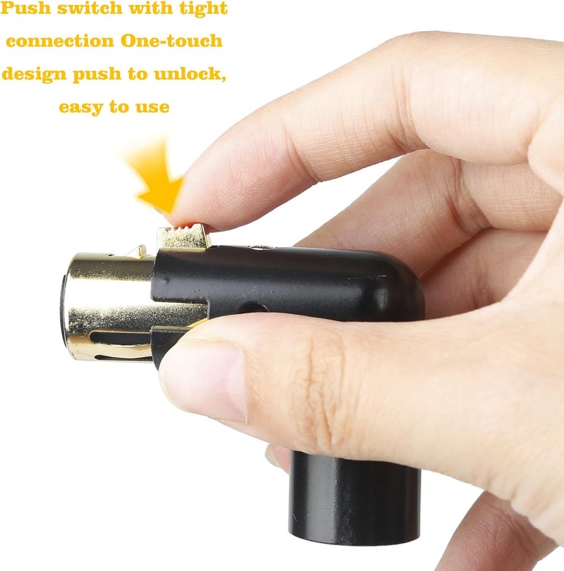 MADOWL 3-Pin XLR 90 Degree Adapter, Adjustable Male to Female Right Angle XLR Adapter for DMX Cable Black (2 Packs) - Image 5