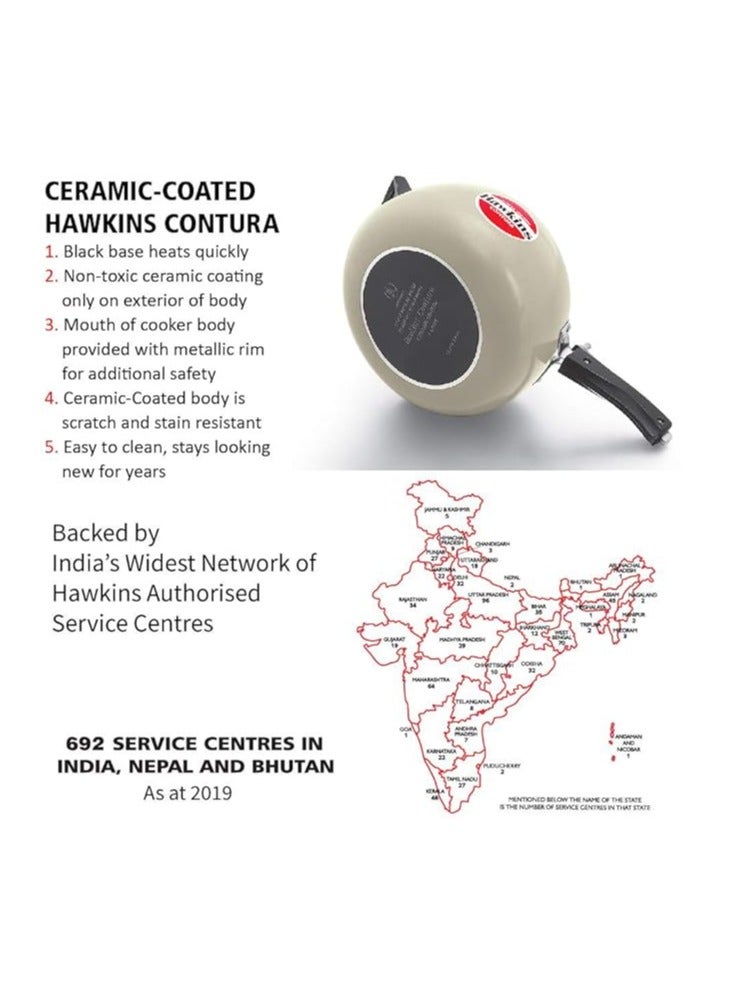 Hawkins Hawkins Ceramic- Coated Contura 5L Green Apple Pressure Cooker  - Image 3