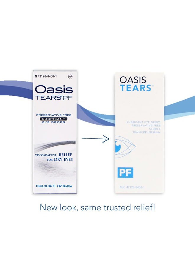 Oasis Tears قطرات عين مرطبة خالية من المواد الحافظة TEARS PF لتخفيف جفاف العين، 0.34 أونصة - Image 5