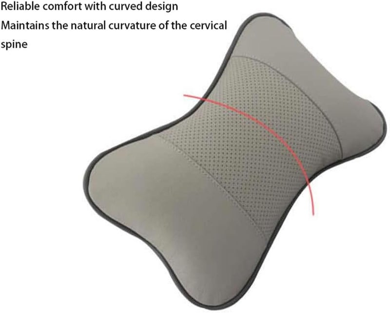 Memory Foam Car Neck Pillow for Subaru Impreza 1992–2025 2026 SGP, PU Leather Ergonomic Headrest Cushion, All-Season Support, Multi-Color,Grey - Image 4
