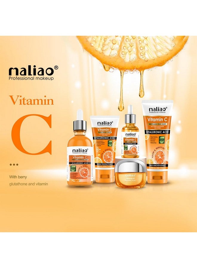 maliao Makeup 5 Piece Organic Vitamin C Skin Care Set ( Sunscreen + Serum + Face Wash + Whitening Cream + Toner ) 330G - Image 2